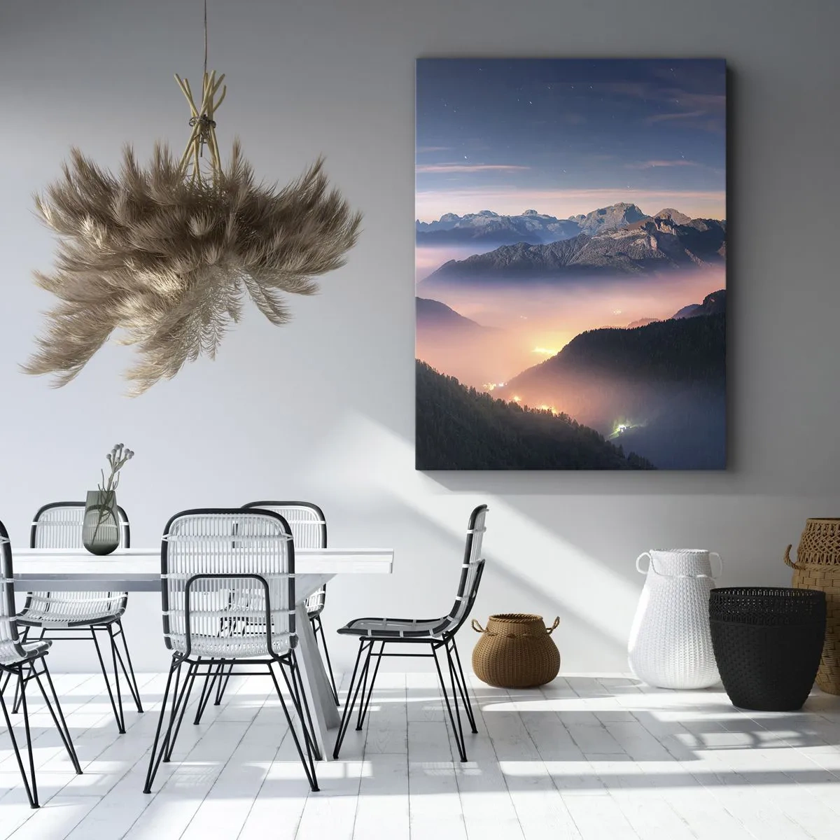 Impression sur toile - Image sur toile - Lumière dans les vallées - 55x100 cm