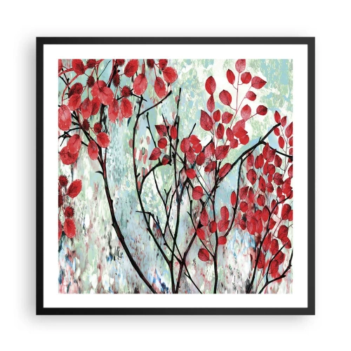 Affiche dans un cadre noir - Poster - Arbre en écarlate - 60x60 cm
