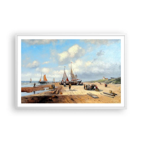 Affiche dans un cadre blanc - Poster - Après une capture réussie - 91x61 cm