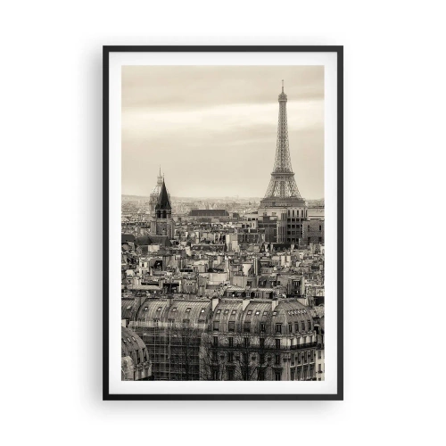Affiche dans un cadre noir - Poster - Sur les toits de Paris - 61x91 cm