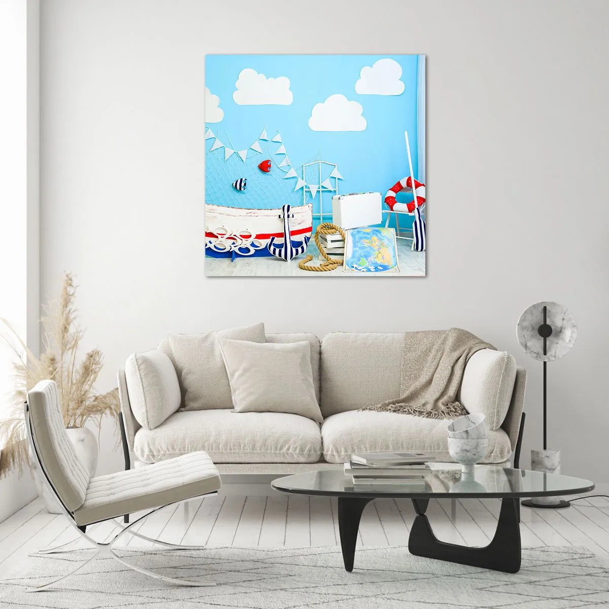 Impression sur verre - Image sur verre - Nostalgie infantile de l'aventure - 30x30 cm
