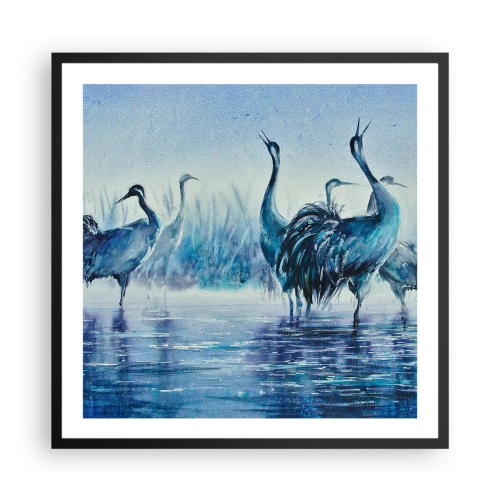 Affiche dans un cadre noir - Poster - Réunion matinale - 60x60 cm
