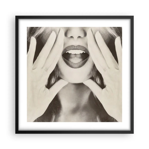 Affiche dans un cadre noir - Poster - J'arrive! - 50x50 cm