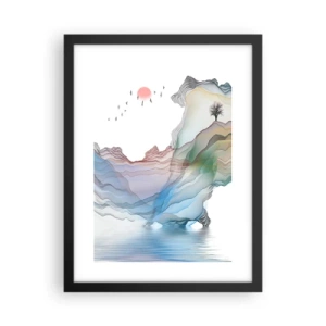 Affiche dans un cadre noir - Poster - Vers les montagnes de cristal - 30x40 cm