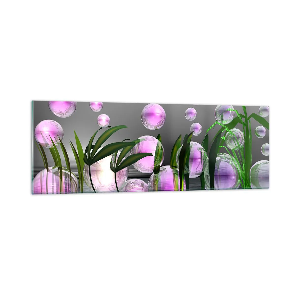 Impression sur verre - Image sur verre - Une composition réfléchissante de légèreté et de vie - 90x30 cm