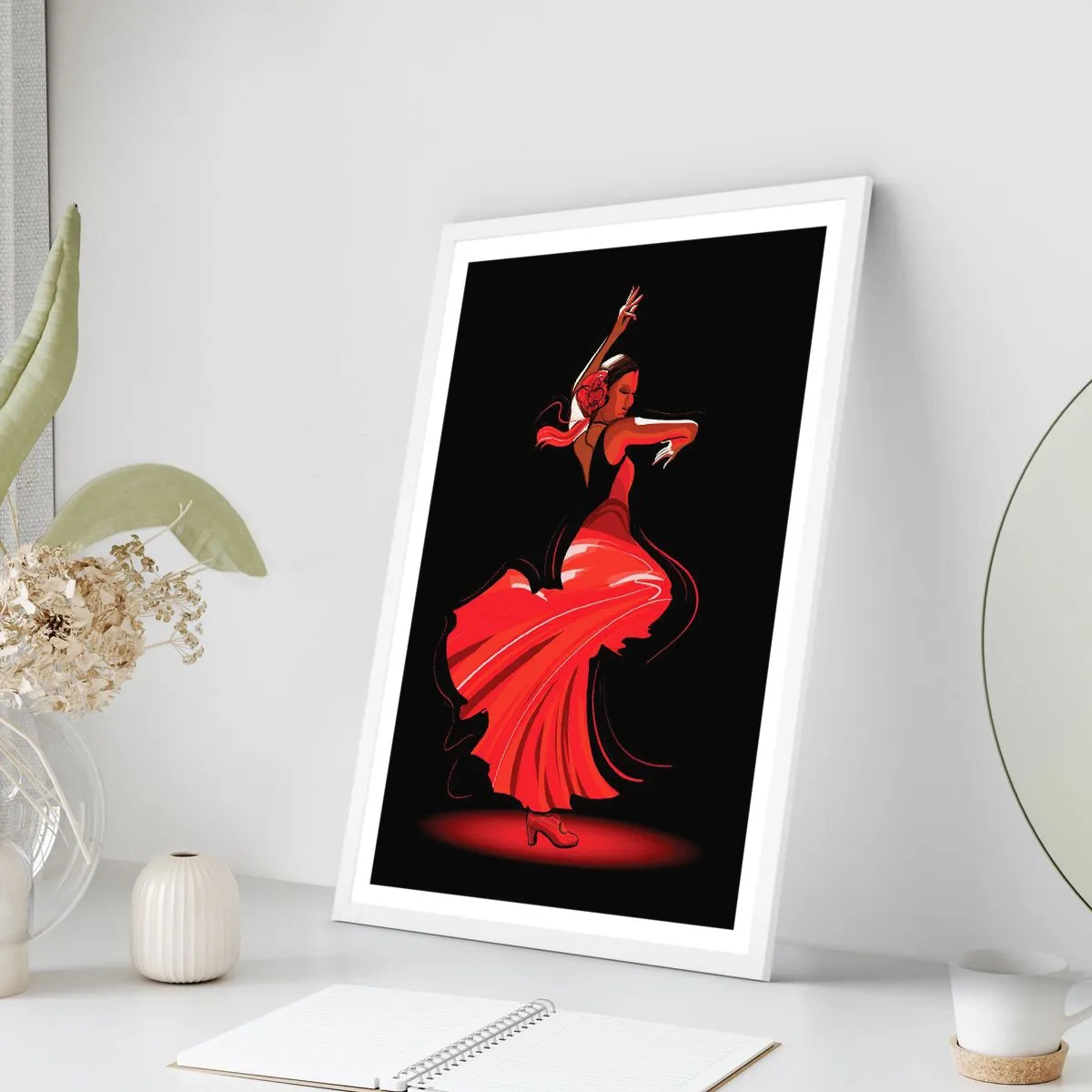 Affiche dans un cadre blanc - Poster - L'esprit fougueux du flamenco - 50x70 cm