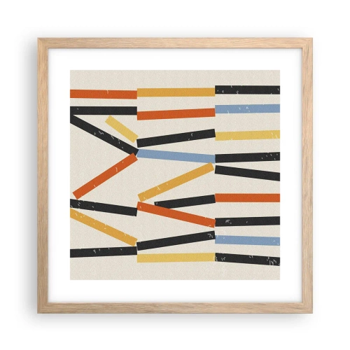 Affiche dans un chêne clair - Poster - Composition de niveaux - 40x40 cm