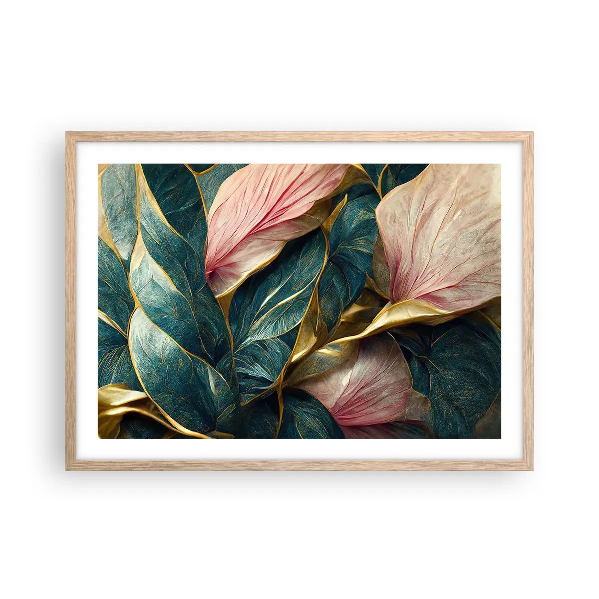 Affiche dans un chêne clair - Poster - Élégance et style naturels - 70x50 cm