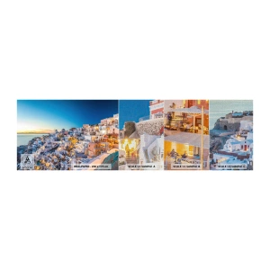 Échantillon de Papier Peint Premium Canvas - L'essence de la grecque - Santorin, Architecture, Grèce - 100x30 cm