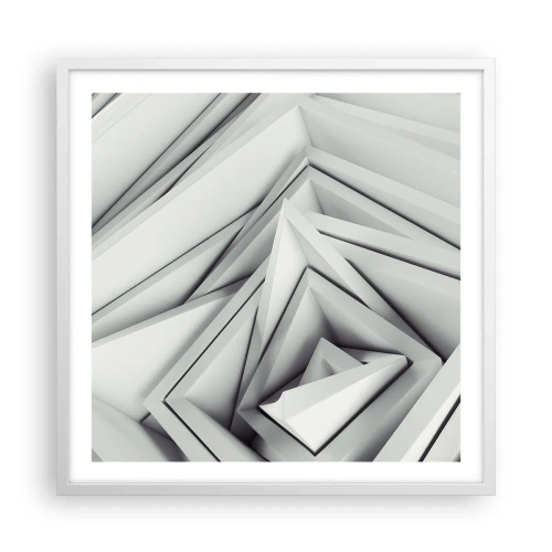 Affiche dans un cadre blanc - Poster - Bourgeon d’angles vifs - 60x60 cm