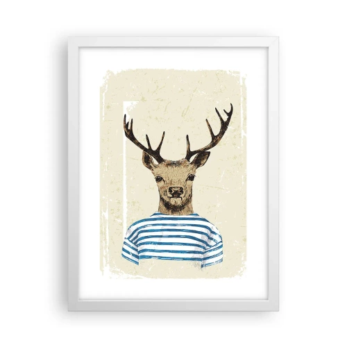 Affiche dans un cadre blanc - Poster - Parce que j'aime les chemises rayées - 30x40 cm