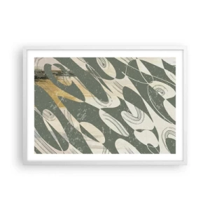 Affiche dans un cadre blanc - Poster - Abstraction rythmique - 70x50 cm