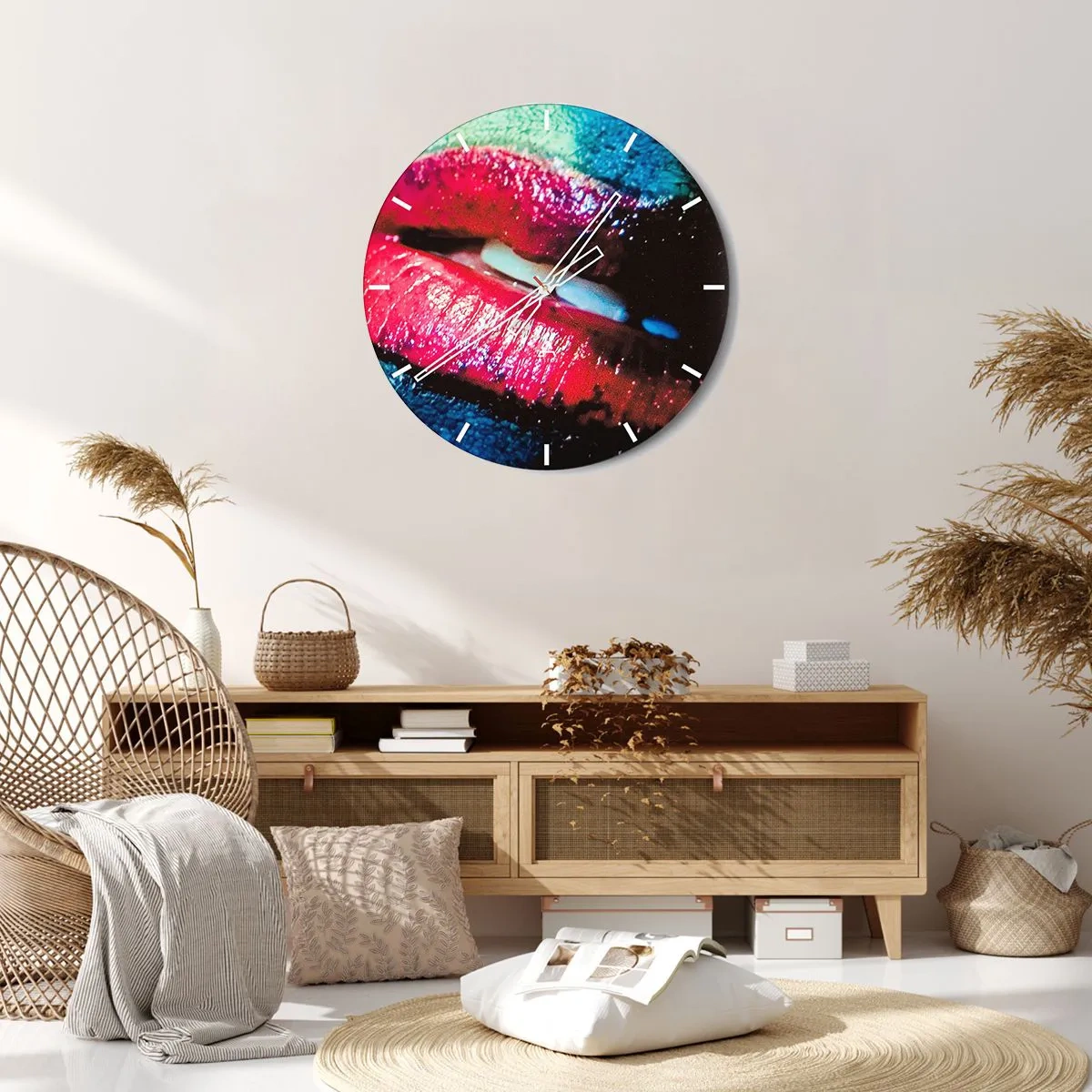 Horloge murale - Pendule murale - Sensuel et dérangeant - 30x30 cm