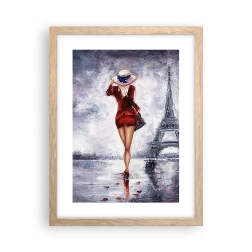 Affiche dans un chêne clair - Poster - Symbole parisien - 30x40 cm