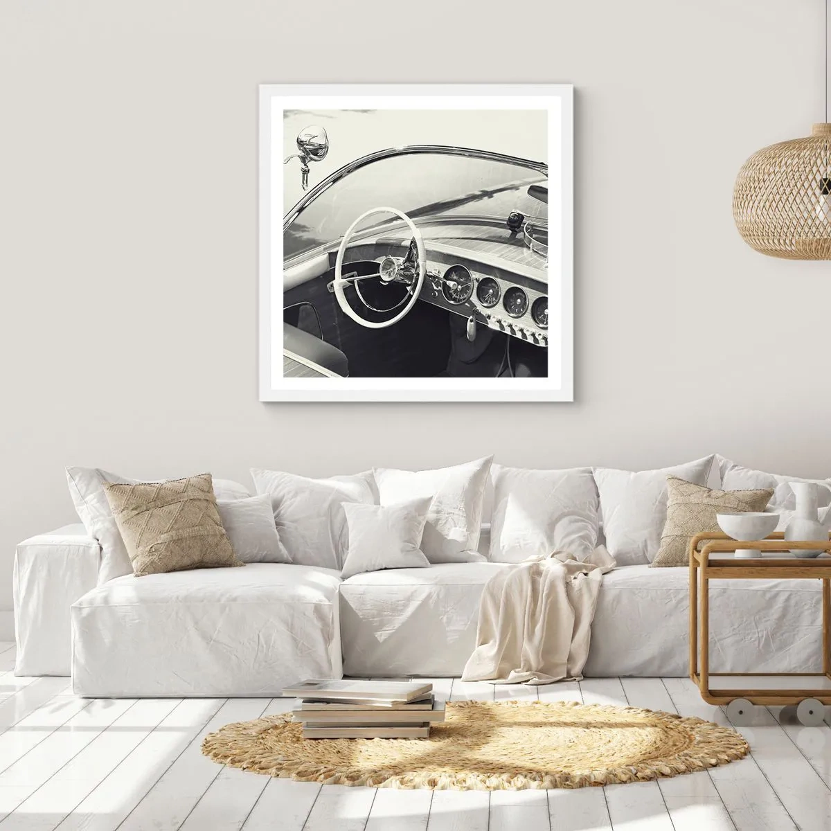 Affiche dans un cadre blanc - Poster - Temps pour riche - 50x50 cm