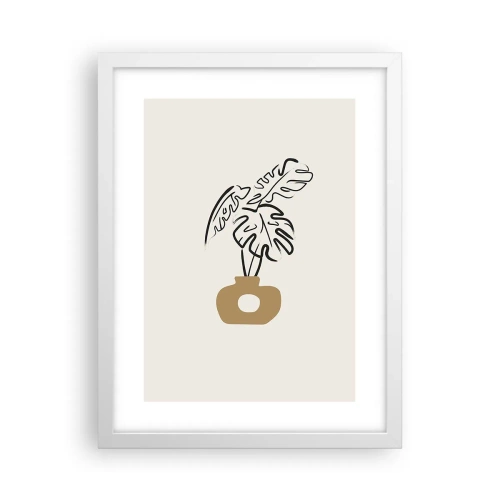 Affiche dans un cadre blanc - Poster - Monstera – décoration de la maison - 30x40 cm
