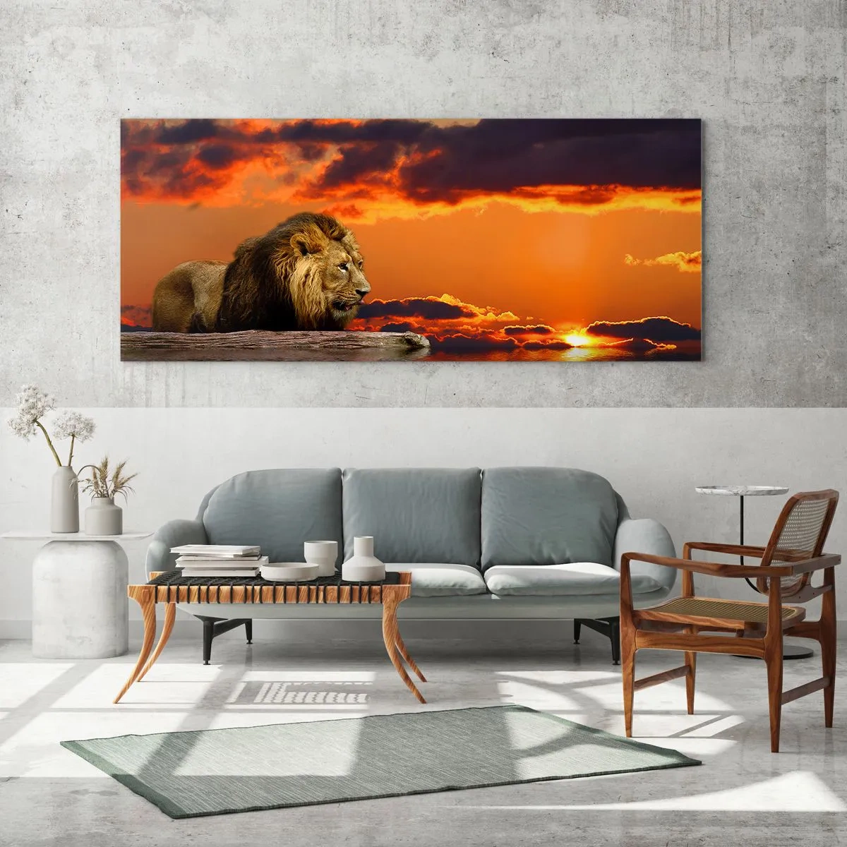 Impression sur verre - Image sur verre - Le roi de la nature - 90x30 cm