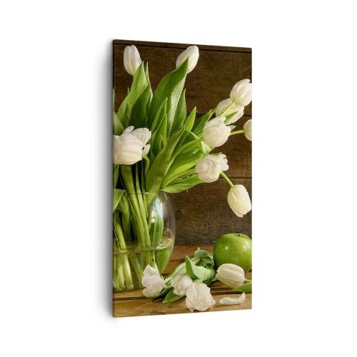 Impression sur toile - Image sur toile - Juteux et frais en vert et blanc - 45x80 cm