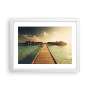 Affiche dans un cadre blanc - Poster - Invitation chaleureuse - 40x30 cm