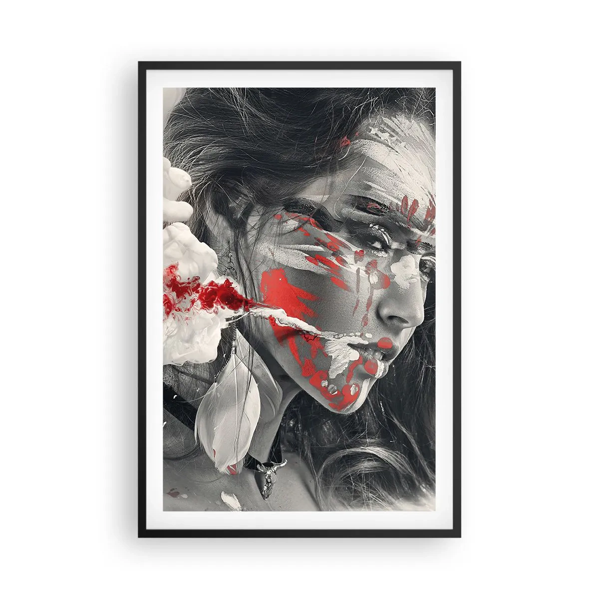 Affiche dans un cadre noir - Poster - Dans les fumées de l'absurde - 61x91 cm