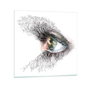 Impression sur verre - Image sur verre - Regarde droit dans l'âme - 60x60 cm