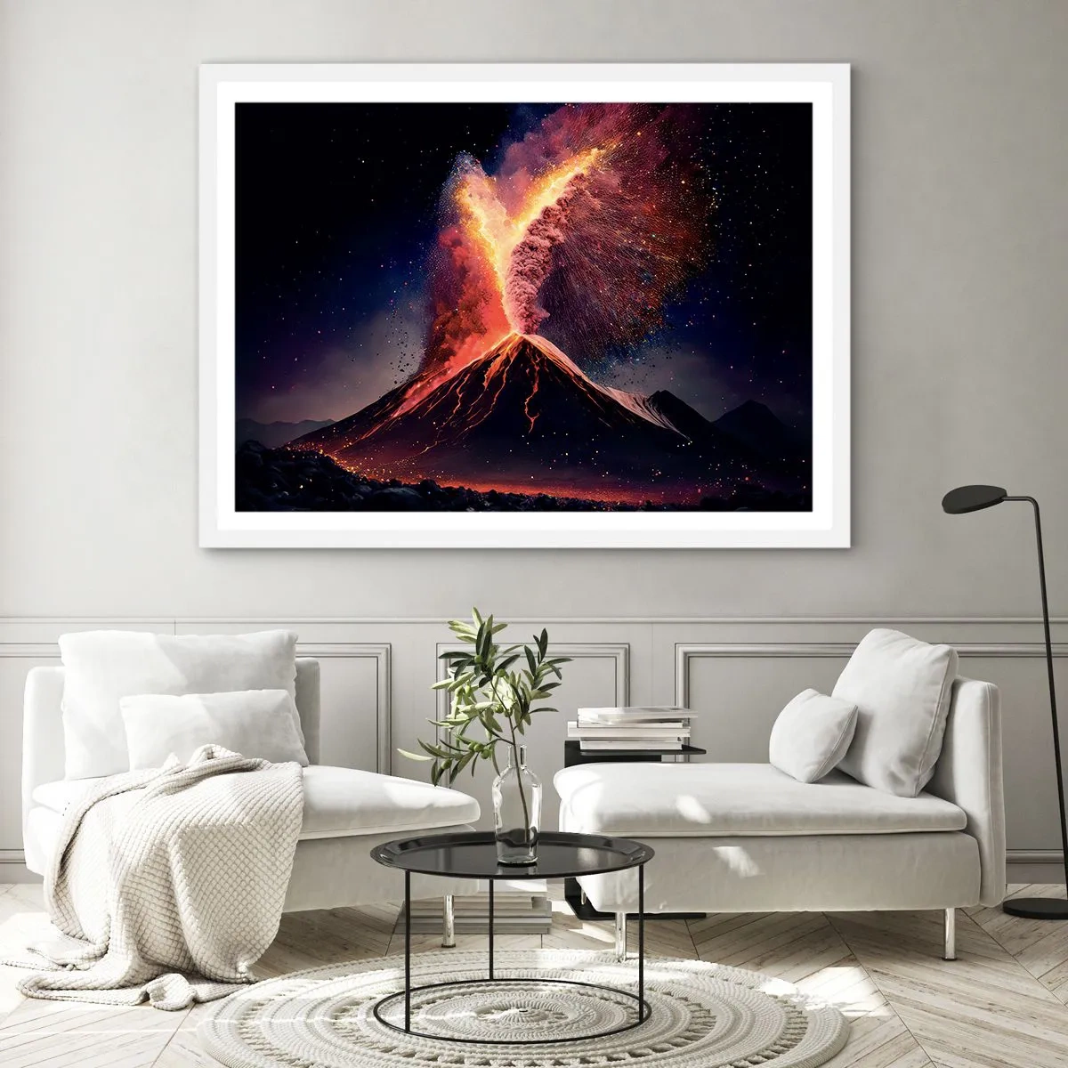 Affiche dans un cadre blanc - Poster - Beauté et horreur - 40x30 cm