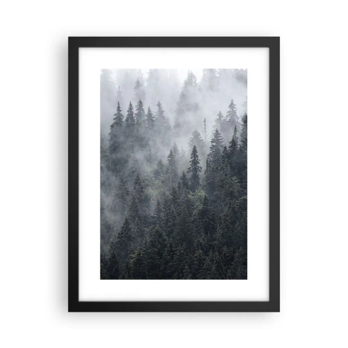 Affiche dans un cadre noir - Poster - Aube de la forêt - 30x40 cm