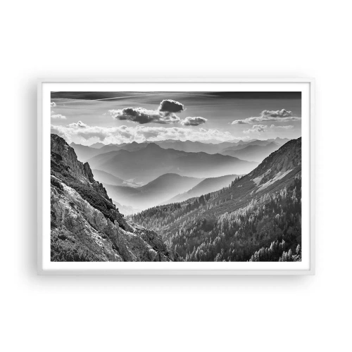 Affiche dans un cadre blanc - Poster - Jusqu'à l'horizon - 100x70 cm