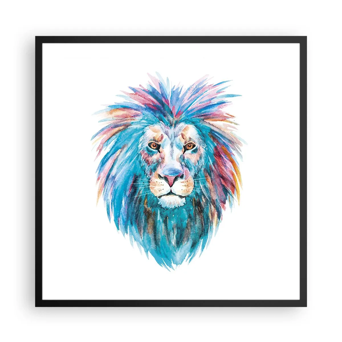 Affiche dans un cadre noir - Poster - Aura électrique - 60x60 cm