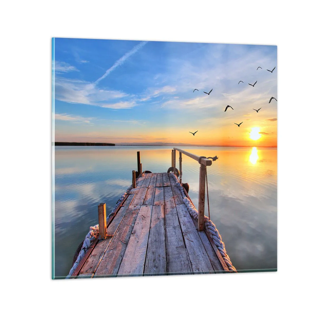 Impression sur verre - Image sur verre - Marcher droit vers le soleil - 60x60 cm