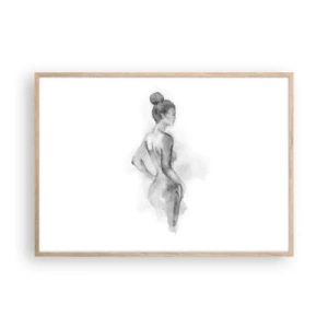 Affiche dans un chêne clair - Poster - Belle comme une peinture - 100x70 cm