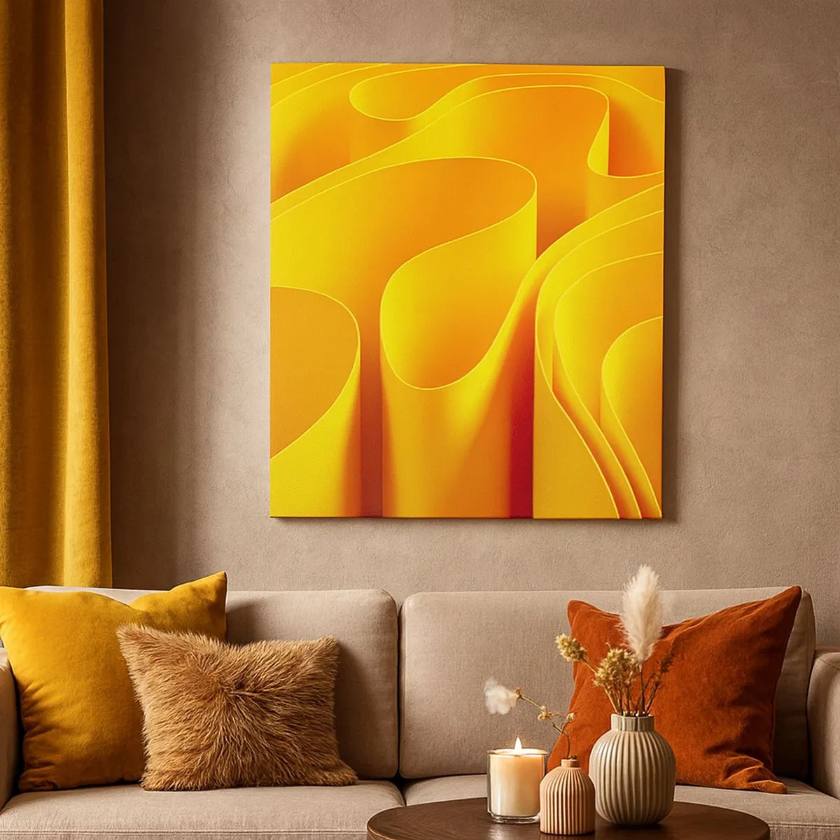 Impression sur toile - Image sur toile - Comme les vagues du soleil - 30x30 cm