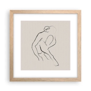 Affiche dans un chêne clair - Poster - Croquis intime - 30x30 cm