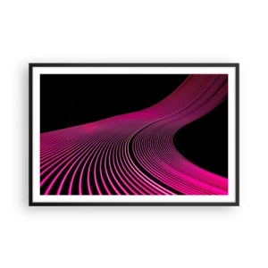 Affiche dans un cadre noir - Poster - Avenue de lumière - 91x61 cm