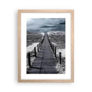 Affiche dans un chêne clair - Poster - Jusqu'au rivage - 30x40 cm