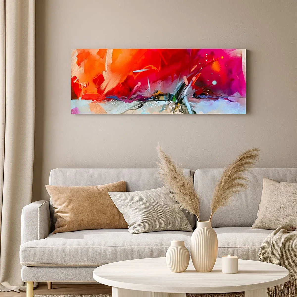Impression sur toile - Image sur toile - Une explosion de lumières et de couleurs - 100x40 cm