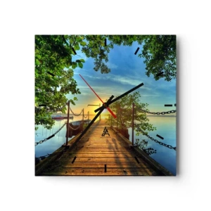 Horloge murale - Pendule murale - L'ouest au-dessus de l'eau - 40x40 cm