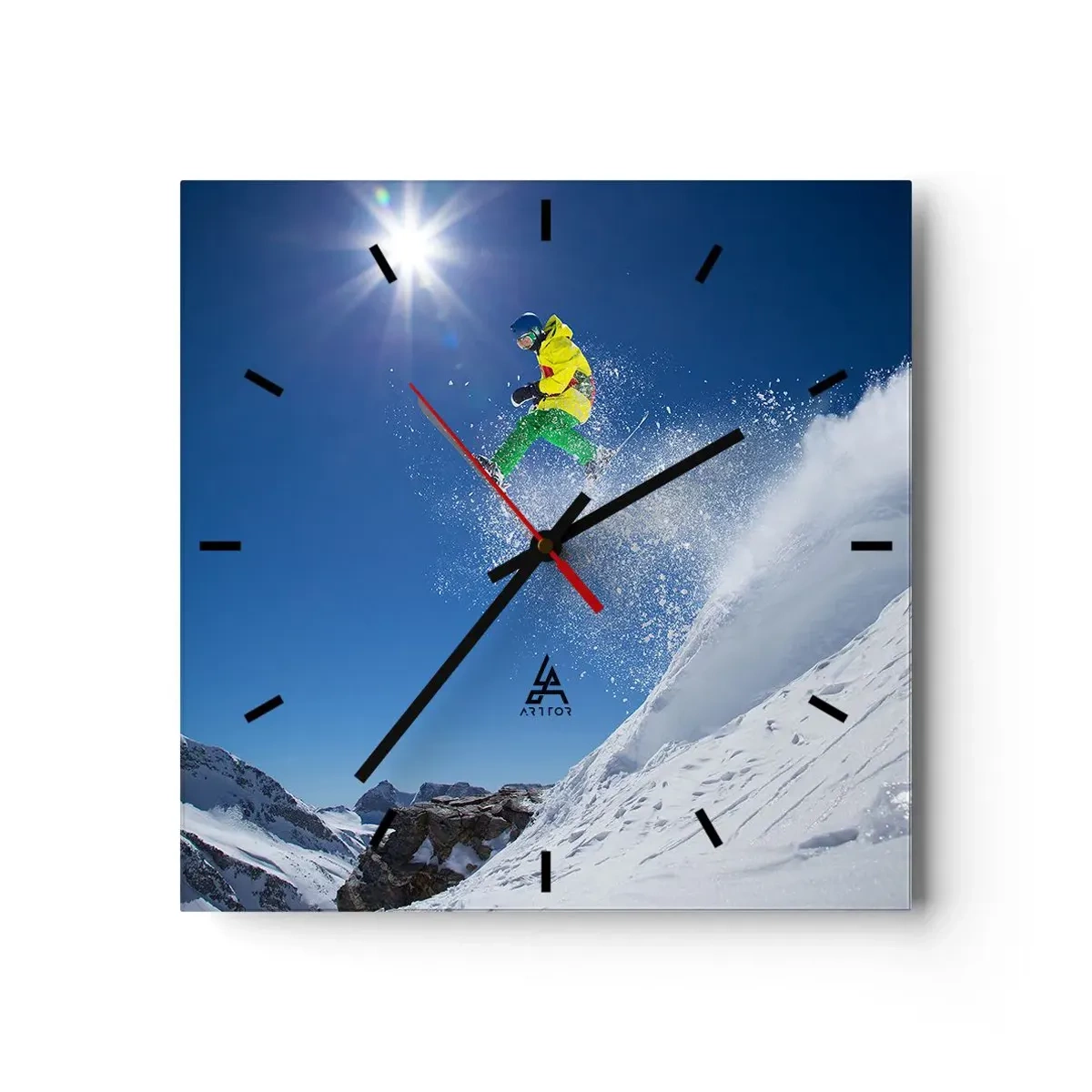 Horloge murale - Pendule murale - Danse avec les montagnes - 40x40 cm