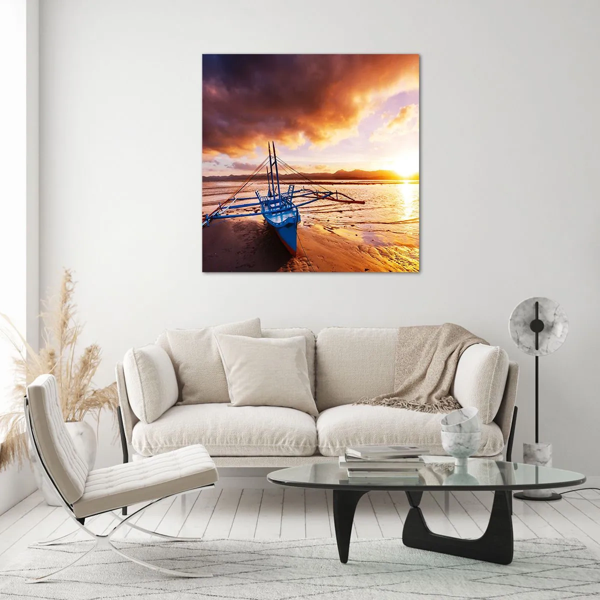 Impression sur verre - Image sur verre - Allongez-vous dans le sable après une longue journée - 50x50 cm