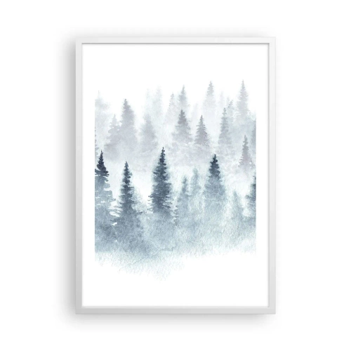 Affiche dans un cadre blanc - Poster - Enveloppé de brouillard - 50x70 cm