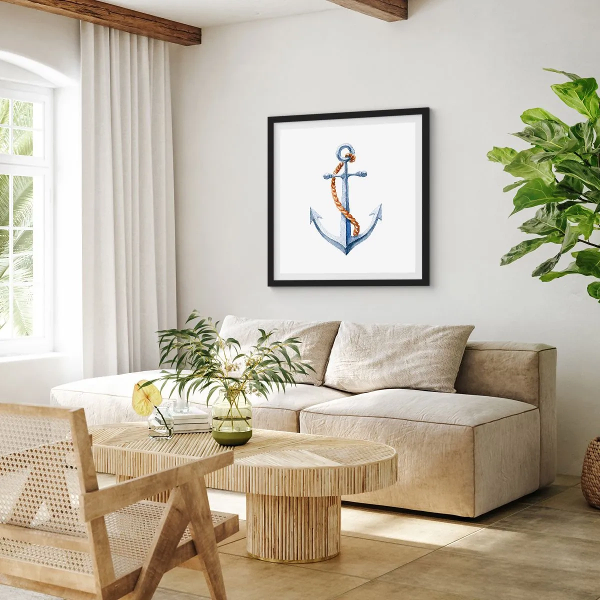 Affiche dans un cadre noir - Poster - Ah l'aventure ! - 40x40 cm