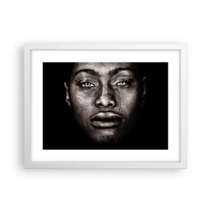Affiche dans un cadre blanc - Poster - Une larme - 40x30 cm
