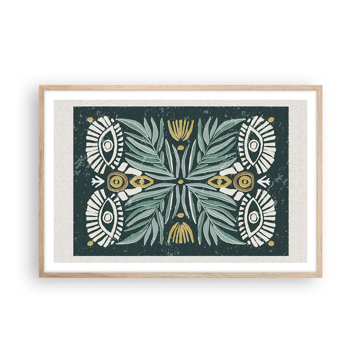 Affiche dans un chêne clair - Poster - Comme une découpe folklorique - 91x61 cm