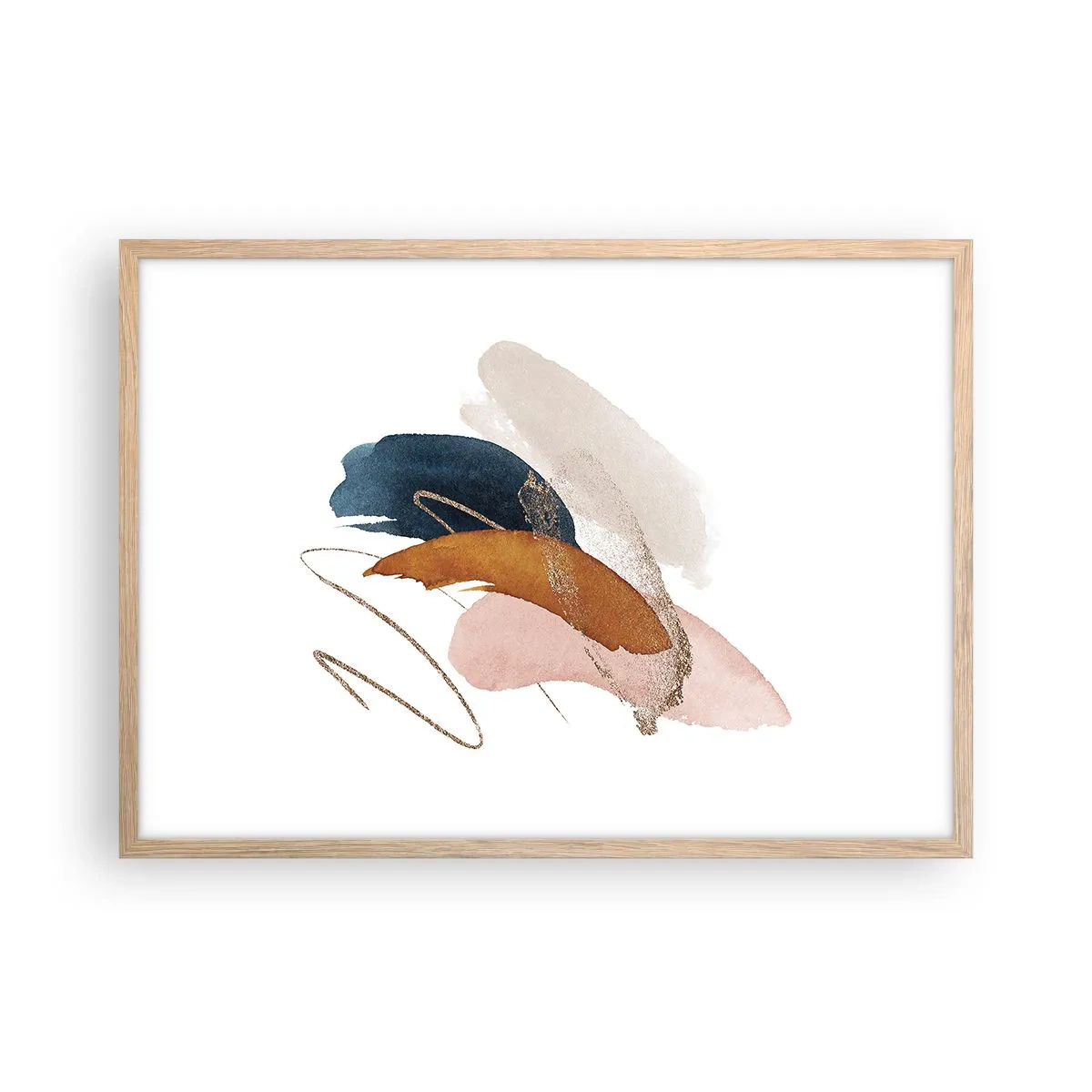 Affiche dans un chêne clair - Poster - Composition ailée - 70x50 cm