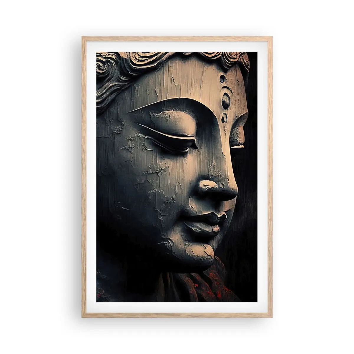 Affiche dans un chêne clair - Poster - En harmonie avec le monde - 61x91 cm