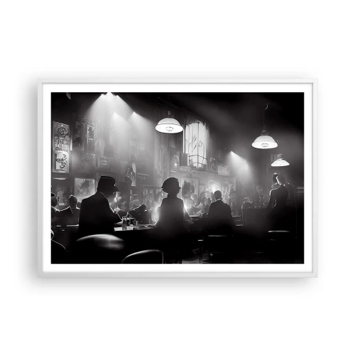 Affiche dans un cadre blanc - Poster - Dans une ambiance jazz - 100x70 cm