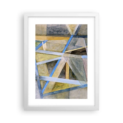 Affiche dans un cadre blanc - Poster - Tout droit ou en diagonale ? - 30x40 cm