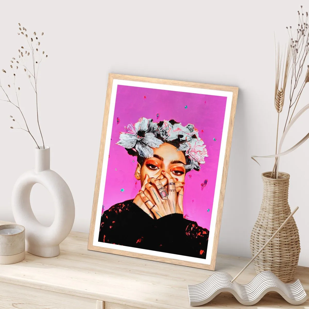 Affiche dans un chêne clair - Poster - Un peu fou - 40x50 cm