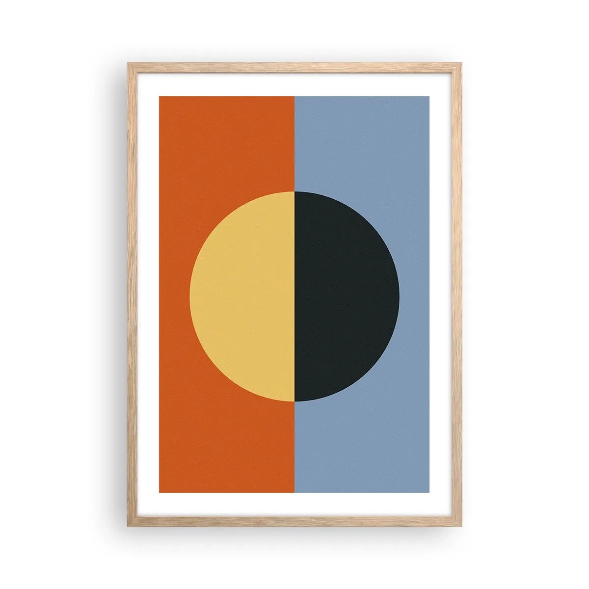 Affiche dans un chêne clair - Poster - Composition de chaleur et de fraîcheur - 50x70 cm