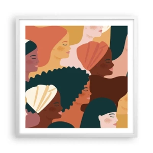 Affiche dans un cadre blanc - Poster - Uniquement la féminité - 60x60 cm